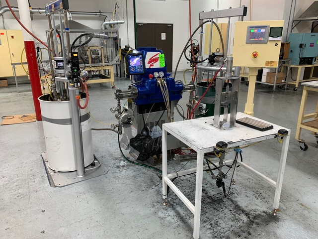 2016 GRACO HFRS 05 Hyd Fixed Ratio Meter, Mix & Dispense System, s/n N160,  w/ (2) C20 Check-Mate Pneumatic Pumps