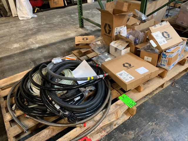 Lot of GRACO Paint Supplies w/ Hose, Clamps, Motors, Pumps