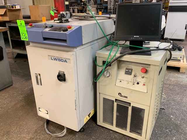 MIYACHI UNITEK LW50A Laser Welder, s/n 10020140 w/ Tekk-TempTKD200 Chiller