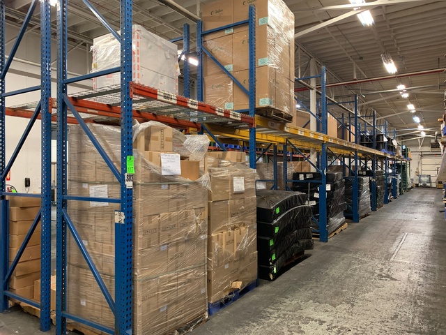 (9) Sections of 14' T Pallet Racking w/ (8) Sections 12'W and (1) Sections 8' W x 42" Deep