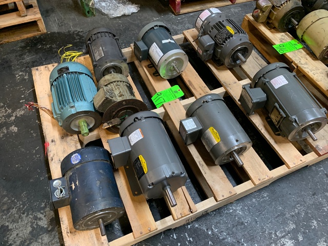 Pallet of (9) Electric Motor from .75-2 HP