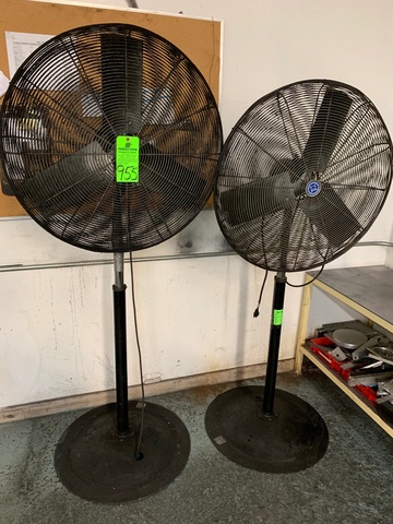Lot of (2) Marley Industries Pedestal Shop Fans