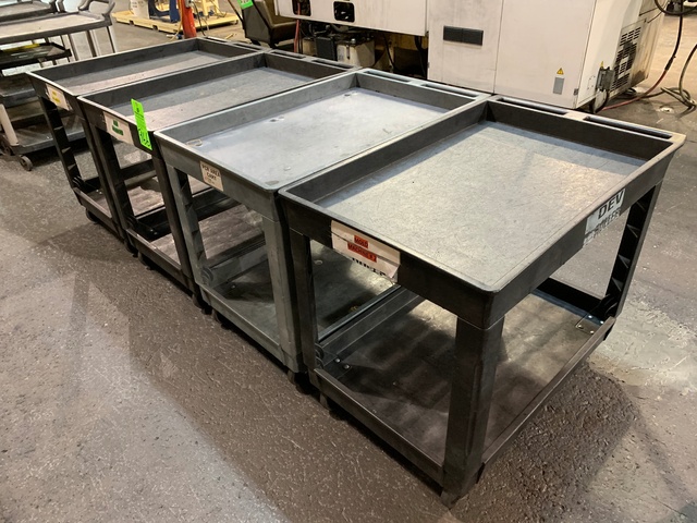 Lot of (4) Rolling Shop Carts