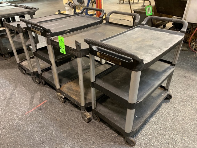 Lot of (4) Rolling Shop Carts