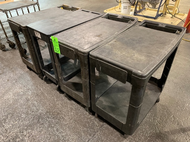 Lot of (4) Rolling Shop Carts