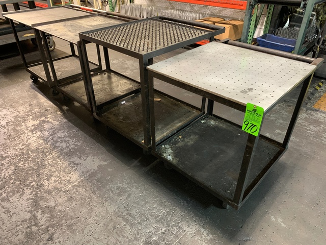 Lot of (4) Rolling Shop Carts