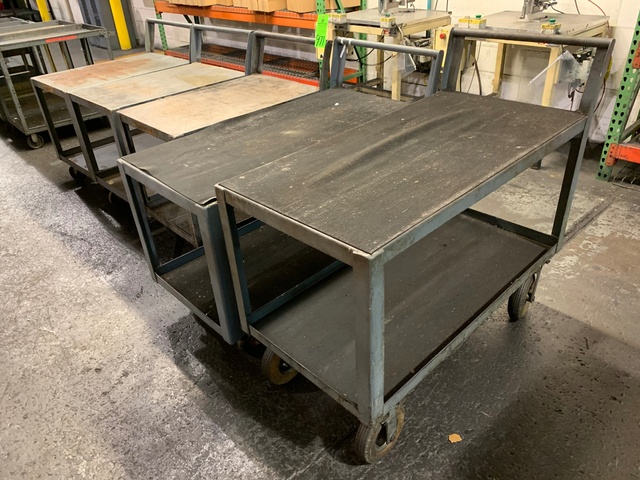 Lot of (5) Rolling Shop Carts