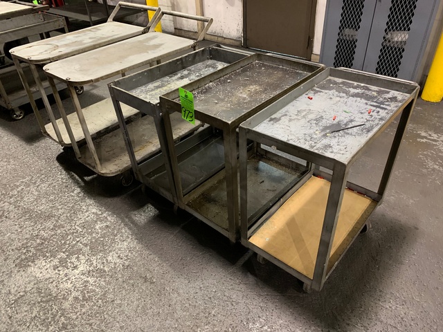 Lot of (5) Rolling Shop Carts