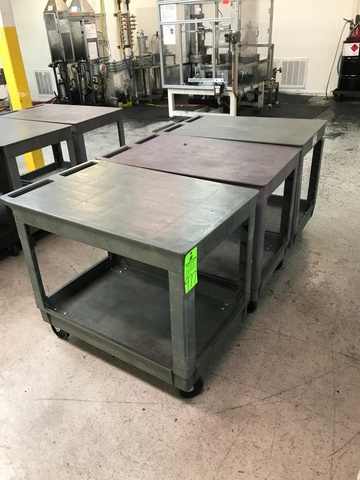 Lot of (3) Rolling Shop Carts