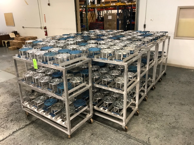 Lot of (11) Aluminum Carts w/ Magnet Impregnated Aluminum Fixtures