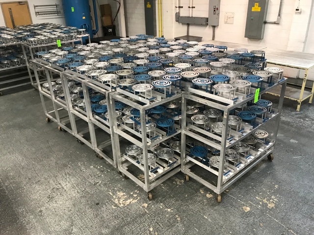 Lot of (11) Aluminum Carts w/ Magnet Impregnated Aluminum Fixtures