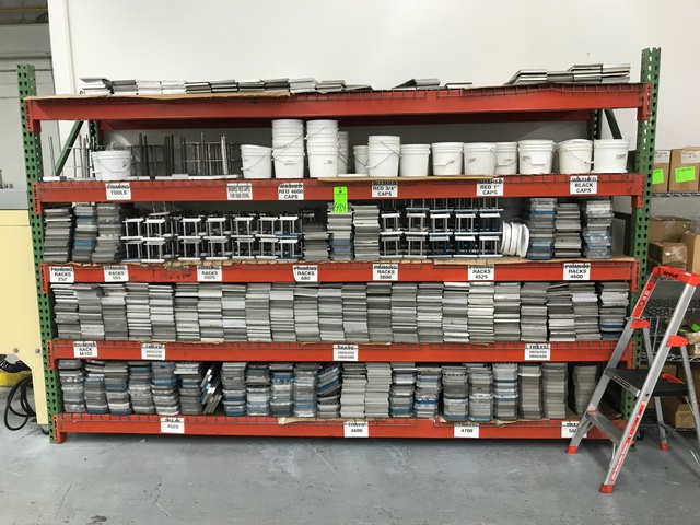 Pallet Racking w/ Contents Including Large Assortment of Steel and Aluminum