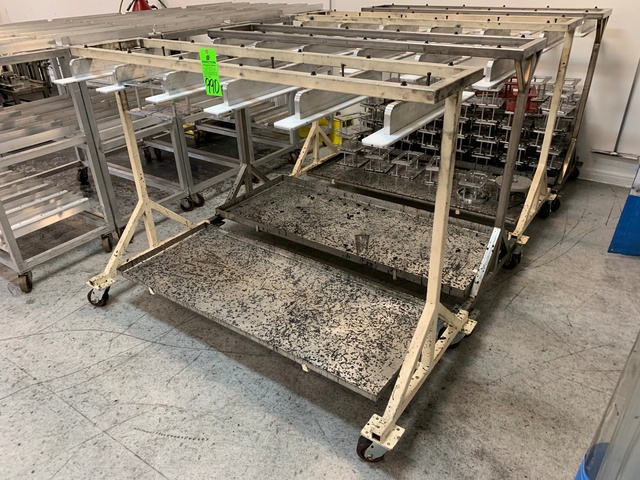 Lot of (5) Rolling Shop Carts