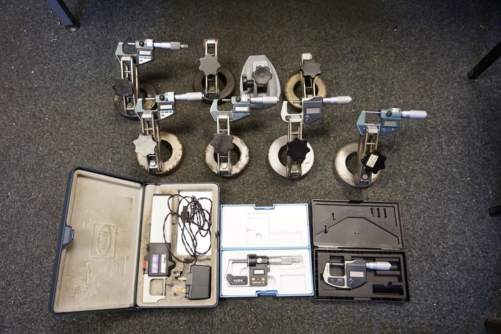 Qty of Digital Outside Micrometers and Various Stands