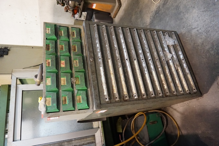 Cupboard including Collets, Drills, Cutters, Carbide Tips