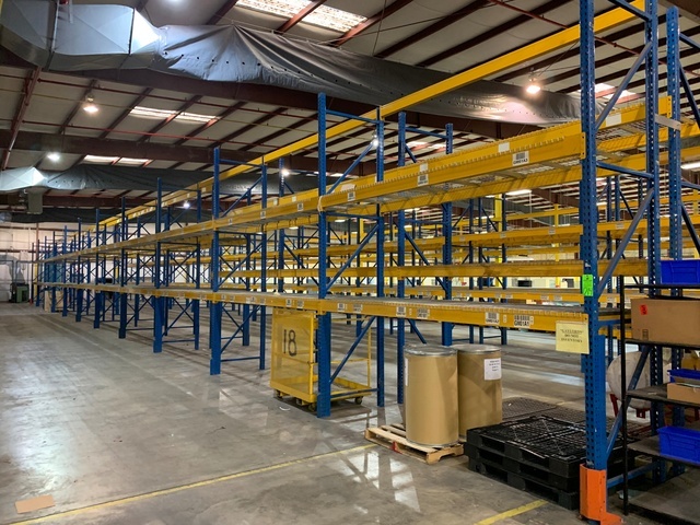 Lot of (11) Sections of 14'T x 12'W x 42"D Pallet Racking