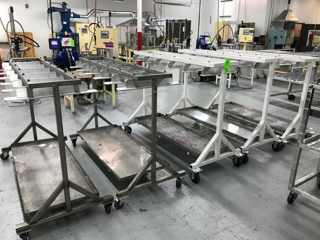 Lot of (5) Rolling Shop Carts