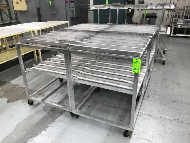Lot of (4) Rolling Shop Carts