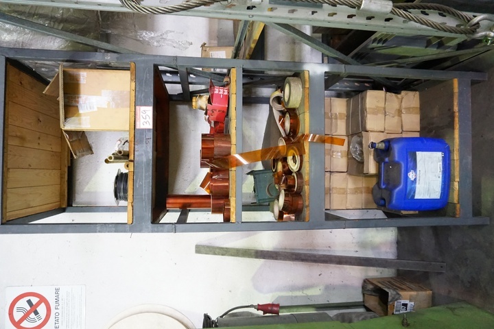 Rack with 22 Boxes of Eye Bolts