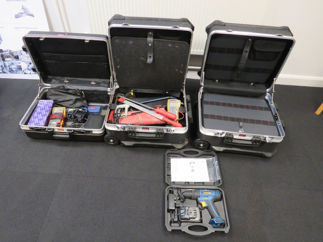 (3) Portable Tool Boxes, Workzone Cordless Drill