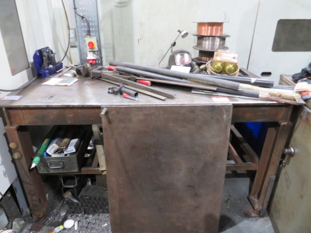 Welding Bench with Qty of Welding Rods