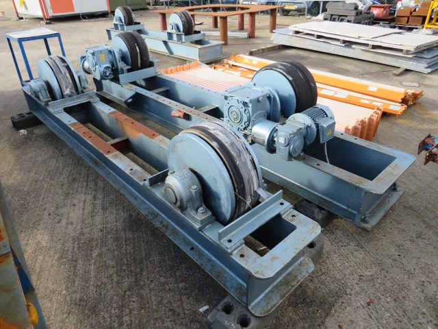 (3) Idlers & (1) Motored Welding Rotator, 11ft x 17" Approx. Adjustable