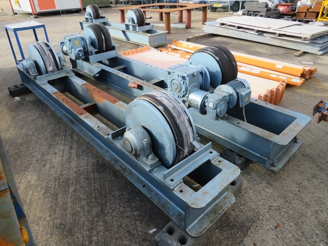 (3) Idlers & (1) Motored Welding Rotator, 11ft x 17" Approx. Adjustable