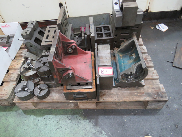 Qty of Angle Plates, V Blocks & 3-Jaw Chucks