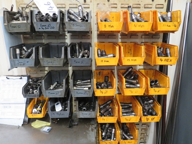 Large Qty of Wickman Collets with Cupboard