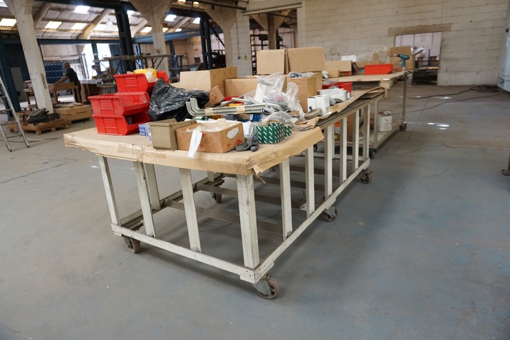 (3) Mobile Trolleys with Large Qty of Furniture Equipment
