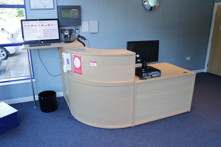 Reception Desk, Furniture and Glass Display Case