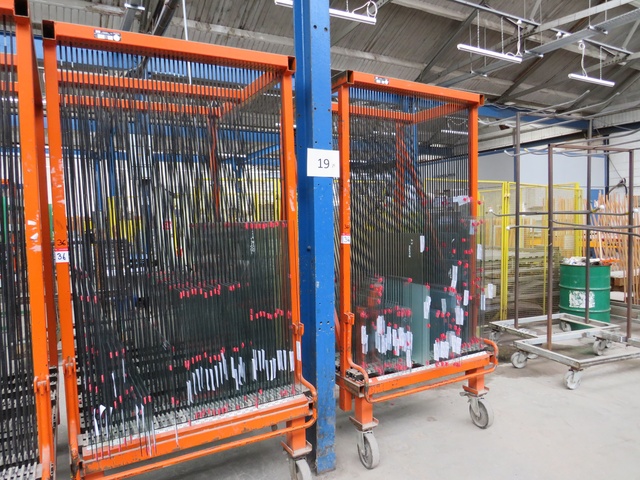 (2) x Orange and Green Hegla  Wire Racks
