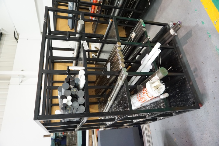 Mobile Rack with Qty of Bar Stock