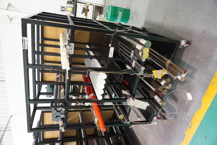 Mobile Rack with Qty of Bar Stock