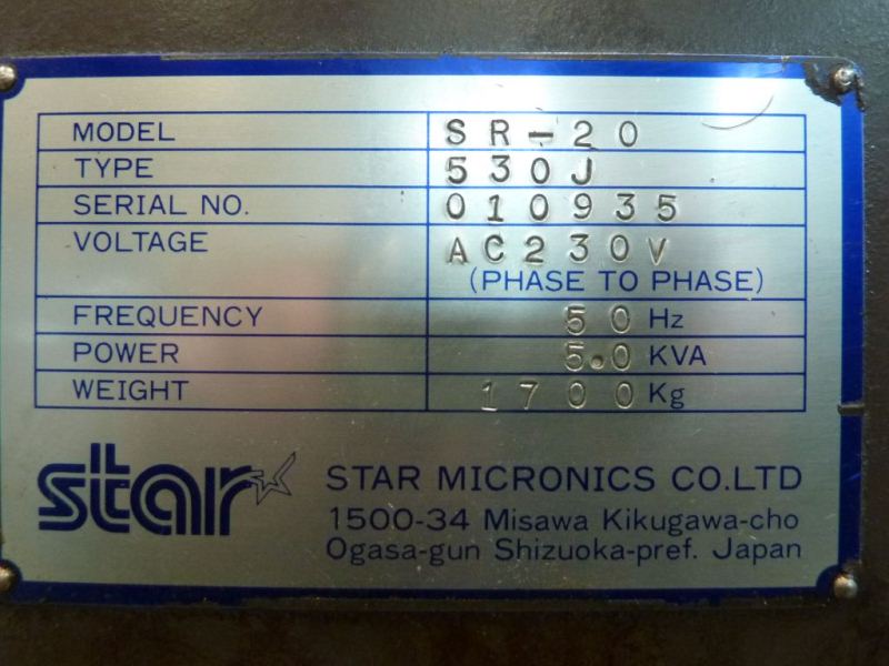 Star Model Star SR-20 5-Axis Sliding Head CNC Lathe