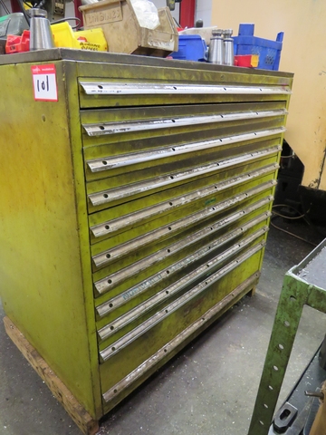 11 Drawer Cabinet with Drills and Collets