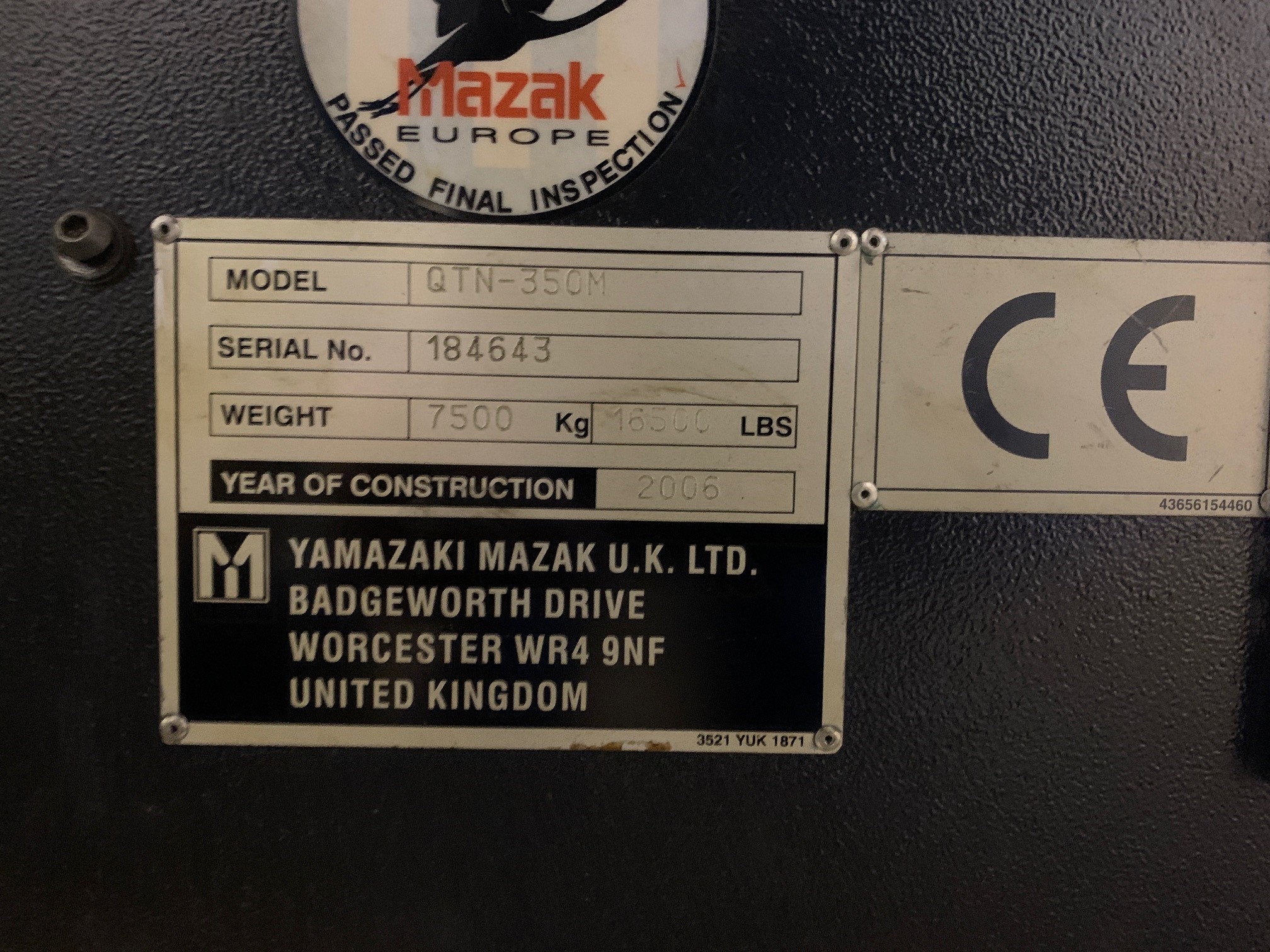 Mazak Quick Turn Nexus 350M CNC Lathe (2006)