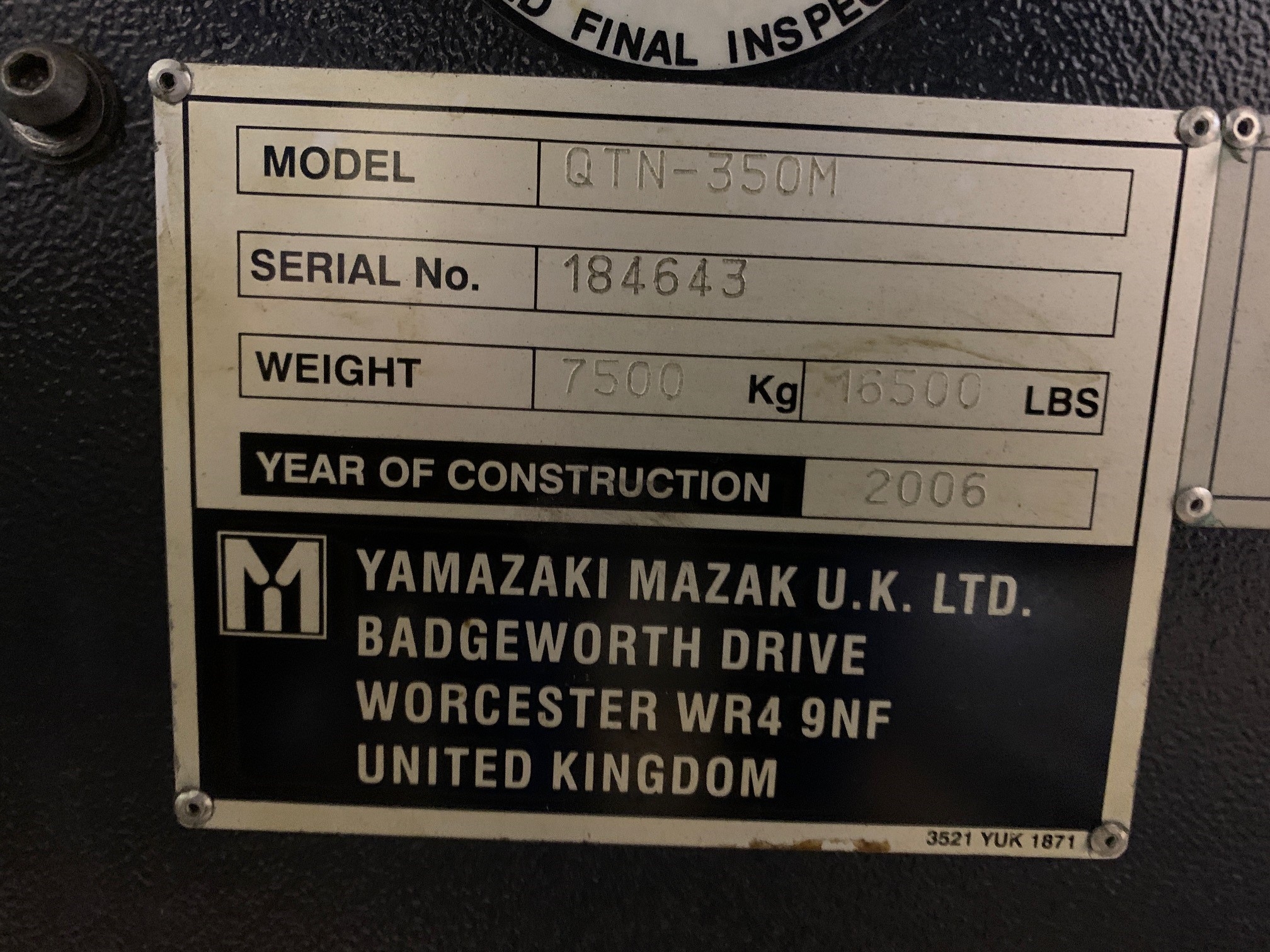 Mazak Quick Turn Nexus 350M CNC Lathe (2006)