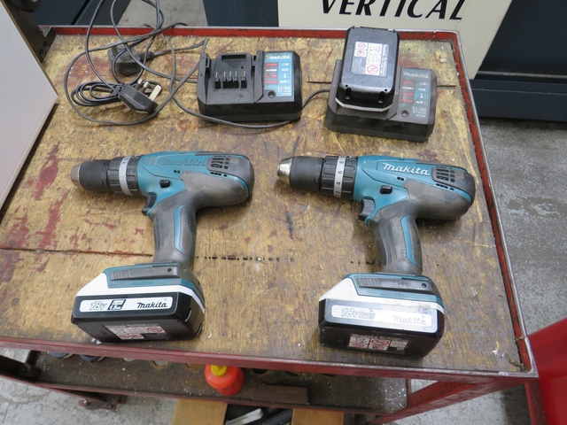 (2) x Makita Drills with Battery Chargers