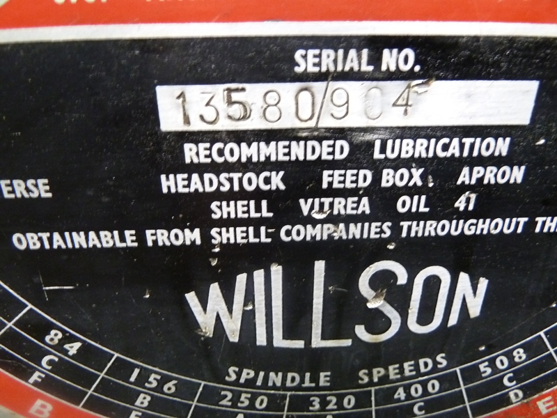 Willson Centre Lathe