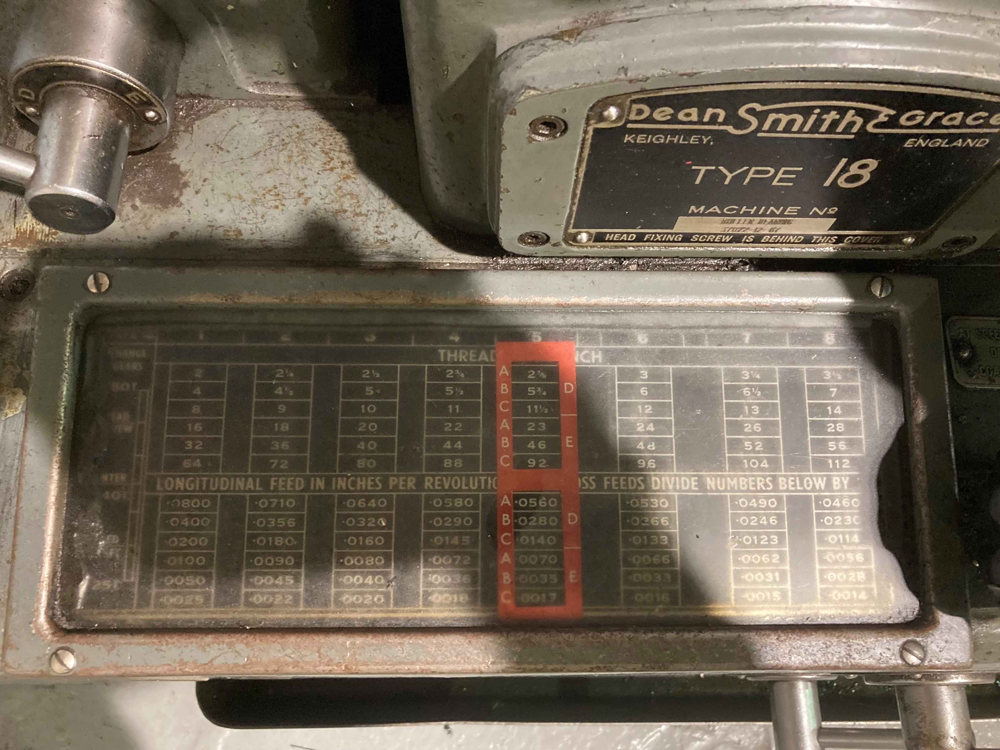 Dean Smith & Grace Type 18 x 96 Lathe