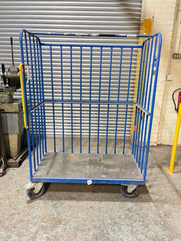 (5) x Blue Mobile Cage Trolleys