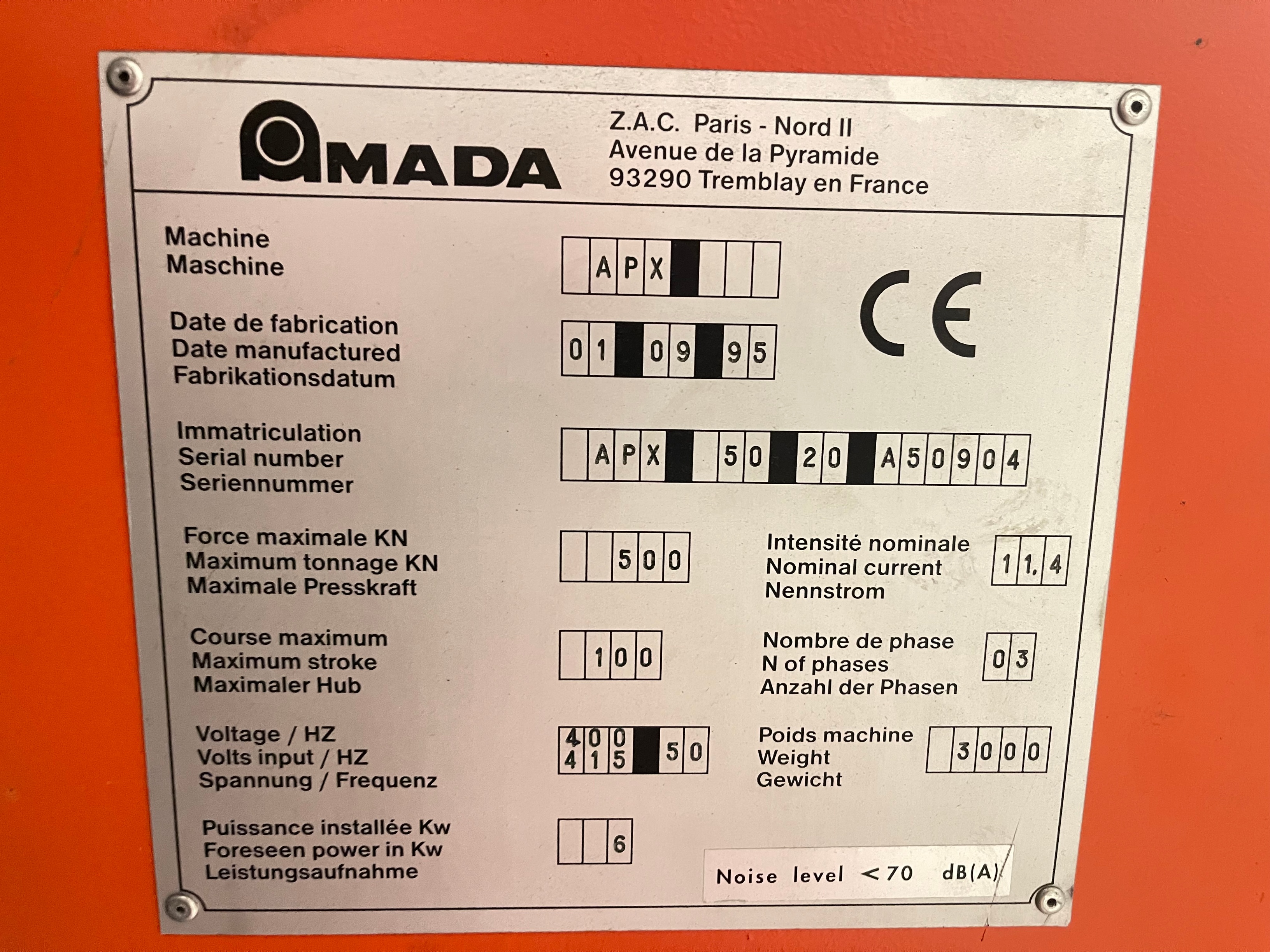 Amada APX 50-20, 7 Axis Press Brake Machine