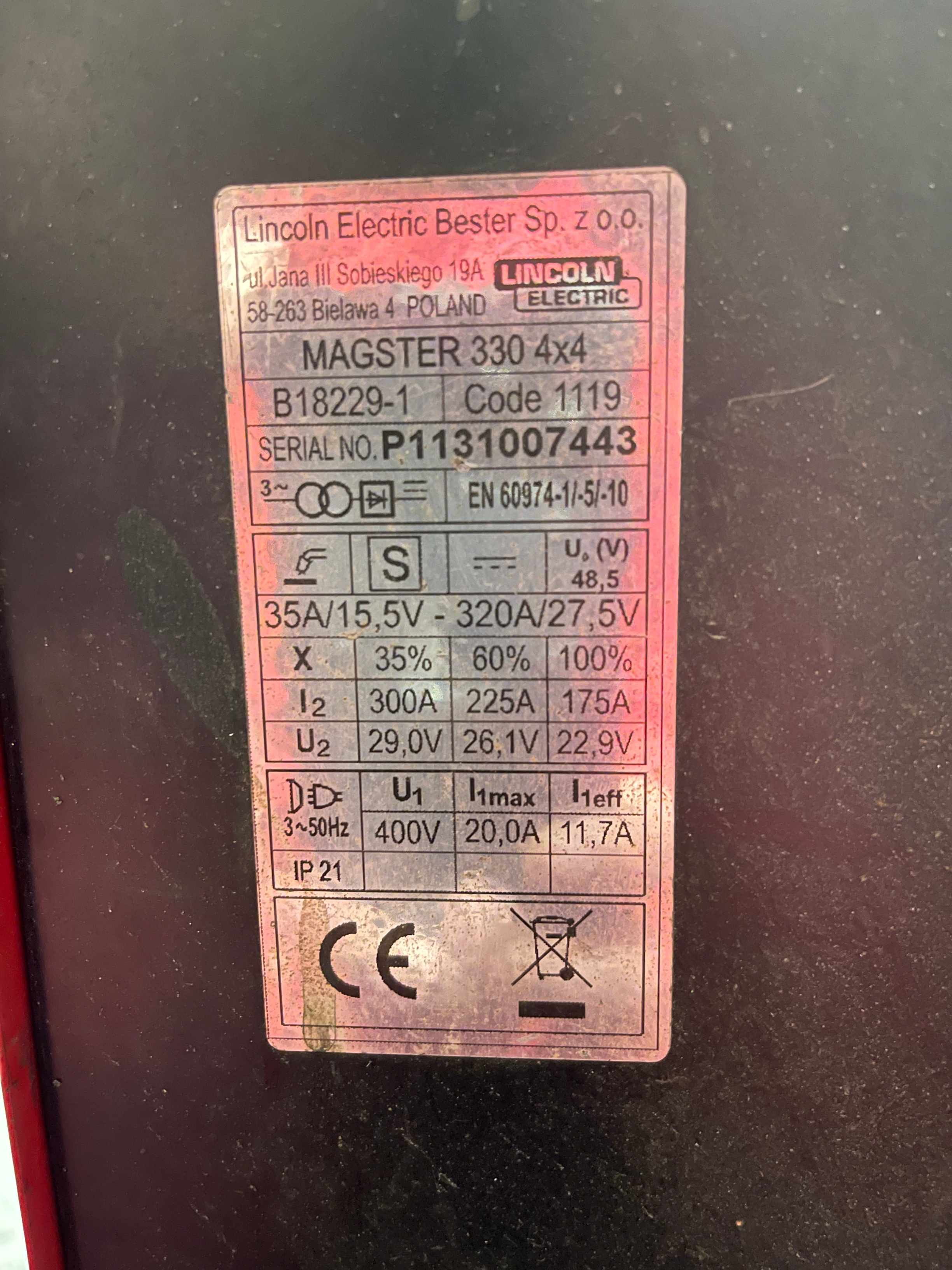 Lincoln Electric Magsta 330 4 x 4 Mig Welder