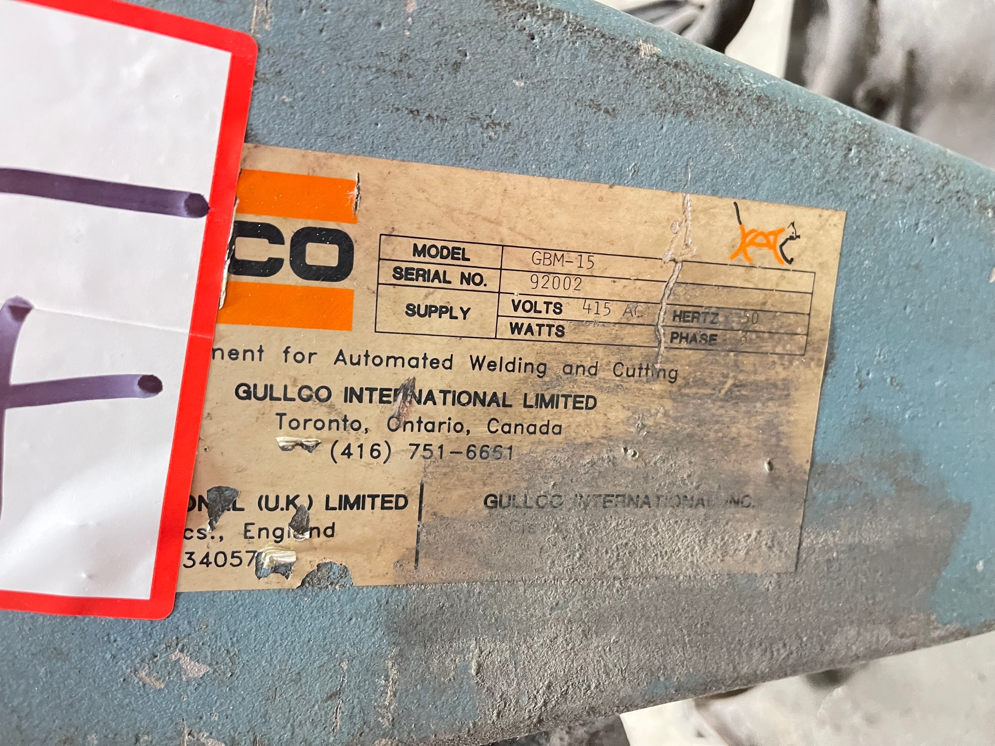 Gullco GBM-15 Prate Edge Chamfer Unit