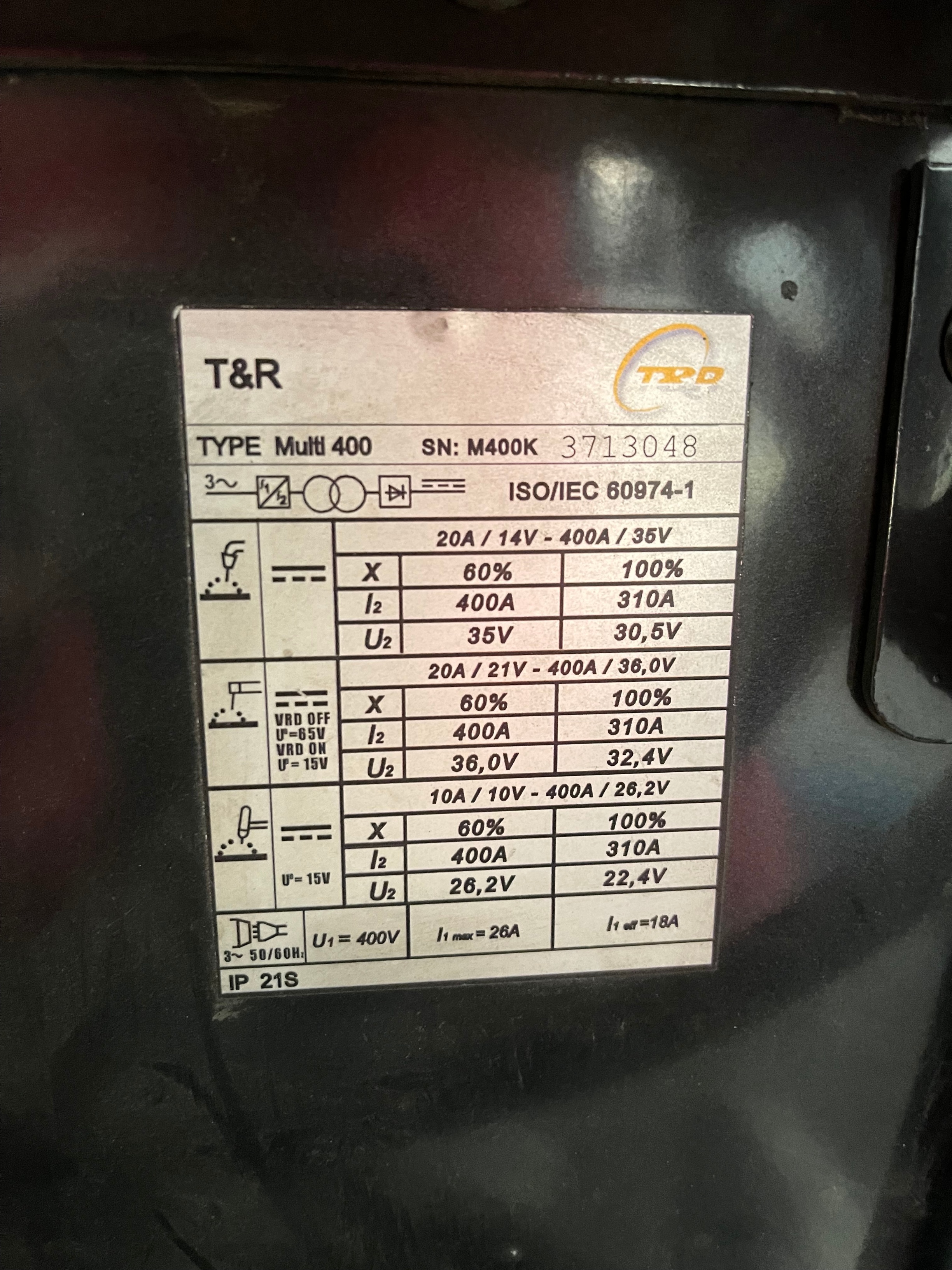 T & R Multi 400 Mig Welder