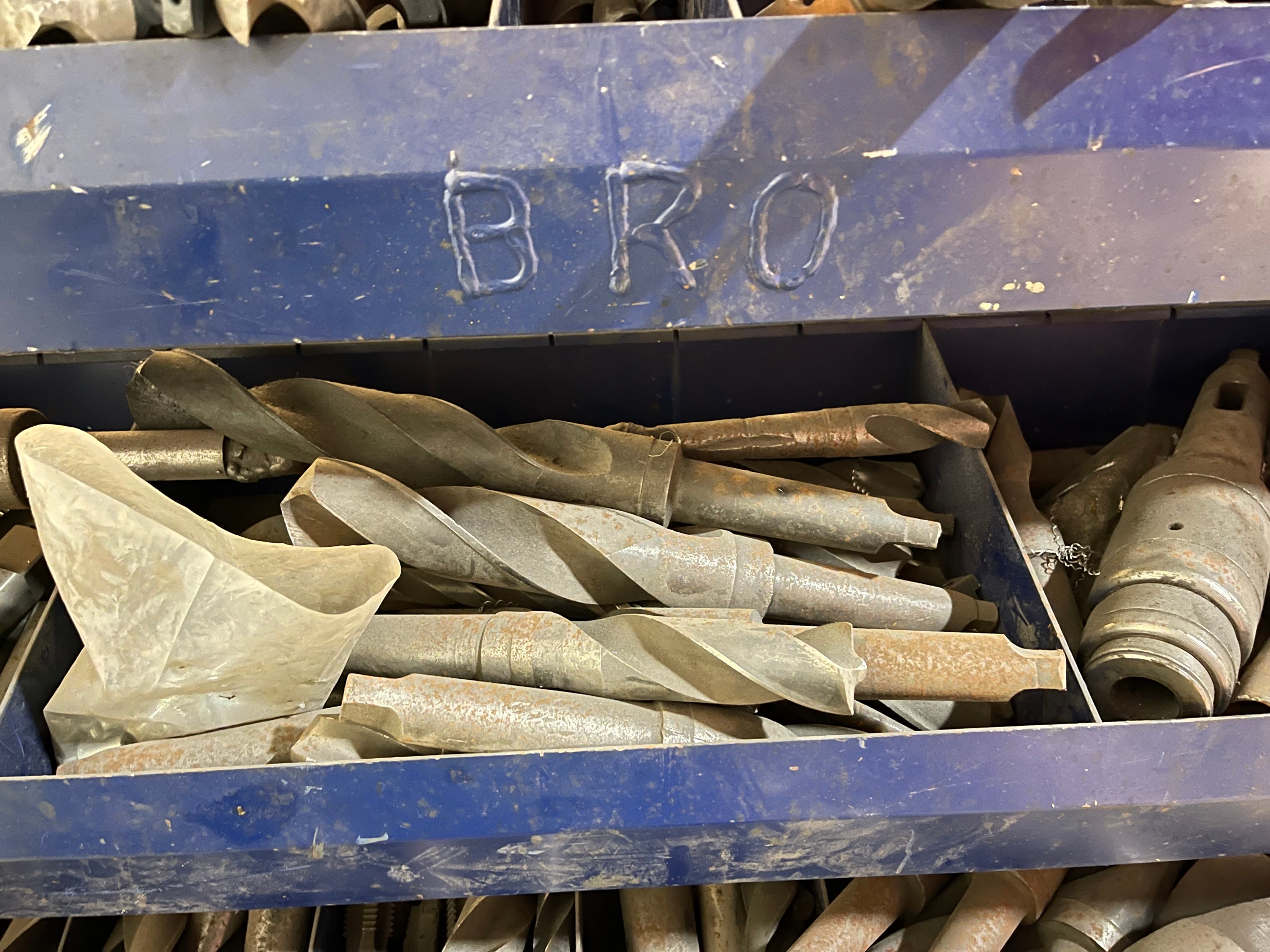 Large Quantity of Various size Morse Taper Drills