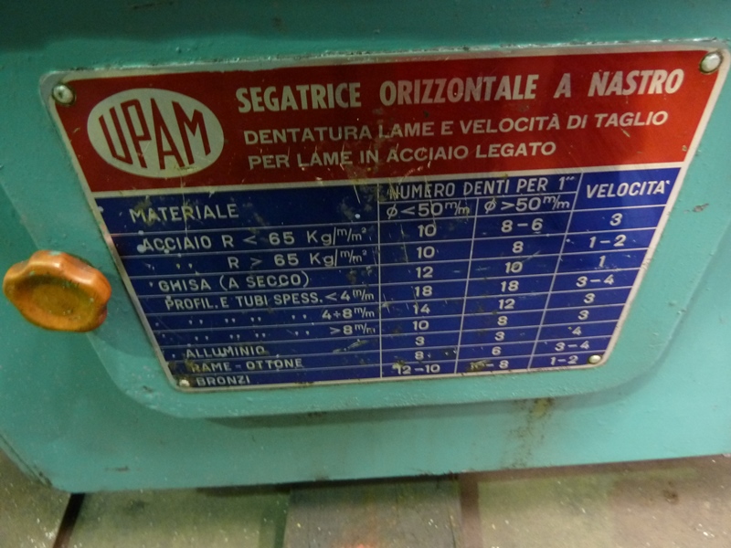 Upam Model UP2 Horizontal Bandsaw