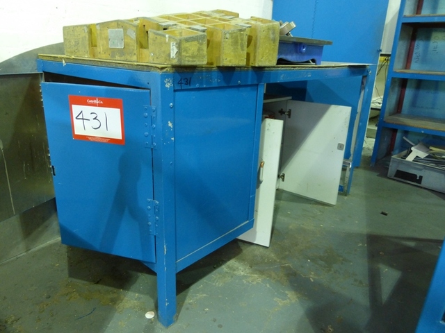 (4)Steel Framed Benches & 36’’ Steel Cabinet