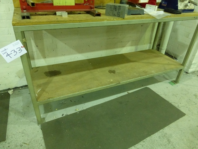 3 Steel Framed Benches and a 3 Shelf Steel Rack